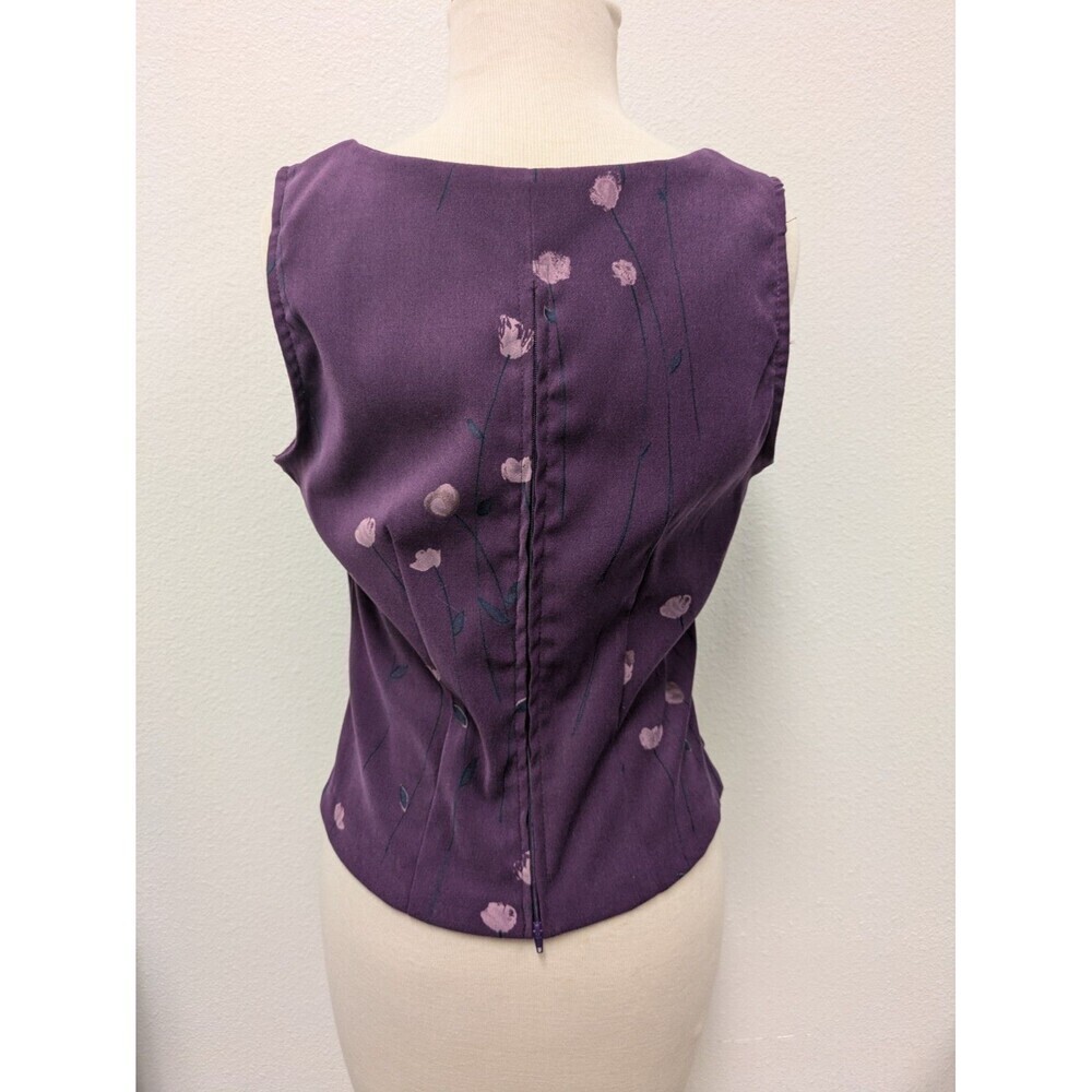 Vintage Y2K 2 pc Purple Floral Square Neck Top and Skirt sz 10/M Retro Coquette - Picture 10 of 16
